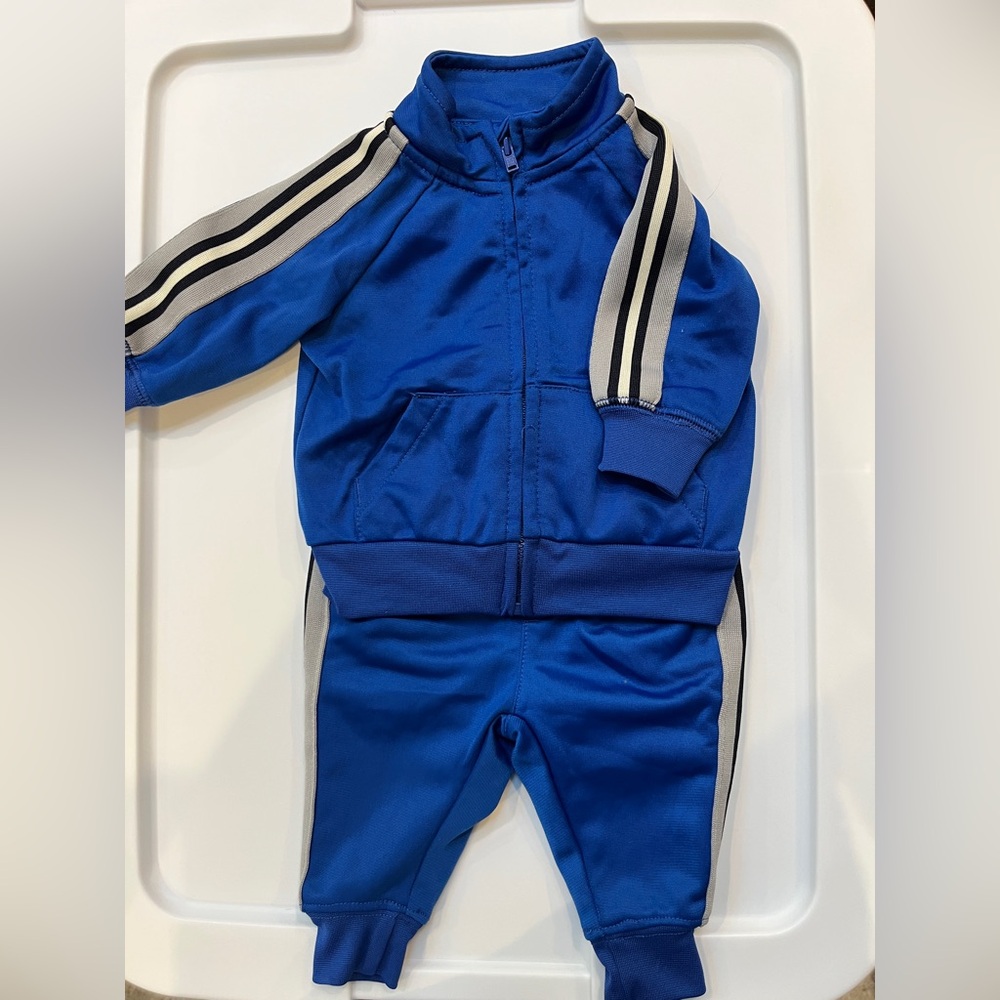 Gymboree Blue Track Jacket & Joggers with Stripes